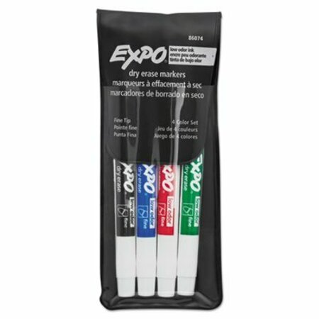 DYMO EXPO, LOW-ODOR DRY-ERASE MARKER, FINE BULLET TIP, ASSORTED COLORS, 4 Pieces 86074